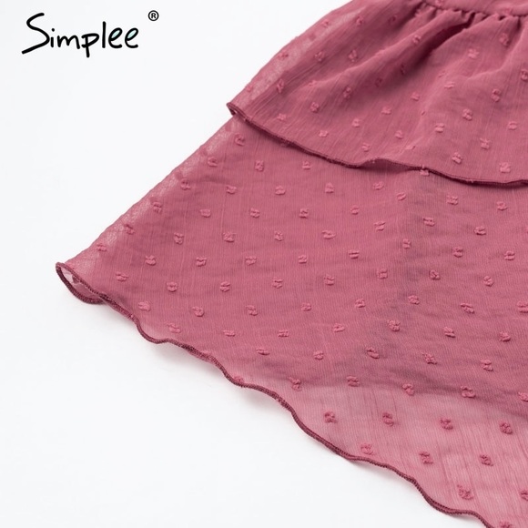 BOHEMIAN SEXY SWISSDOT CHIFFON RUFFLE DRESS - Picture 8 of 8